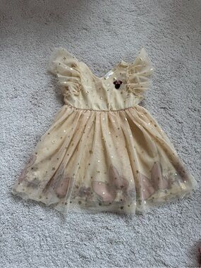 2T Disney Minnie Mouse Cream Polka Dot & Stars Dress